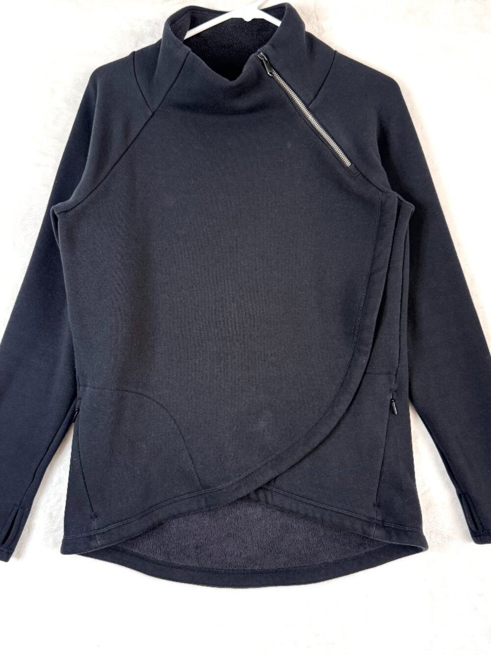 ATHLETA Cozy Karma Asymmetrical Pullover Lounge Mock Neck Fleece Sweatshirt S